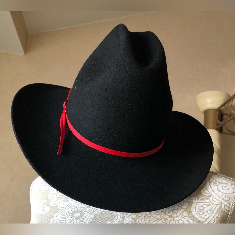 Silver Spur Black Cowboy Hat with Red Band